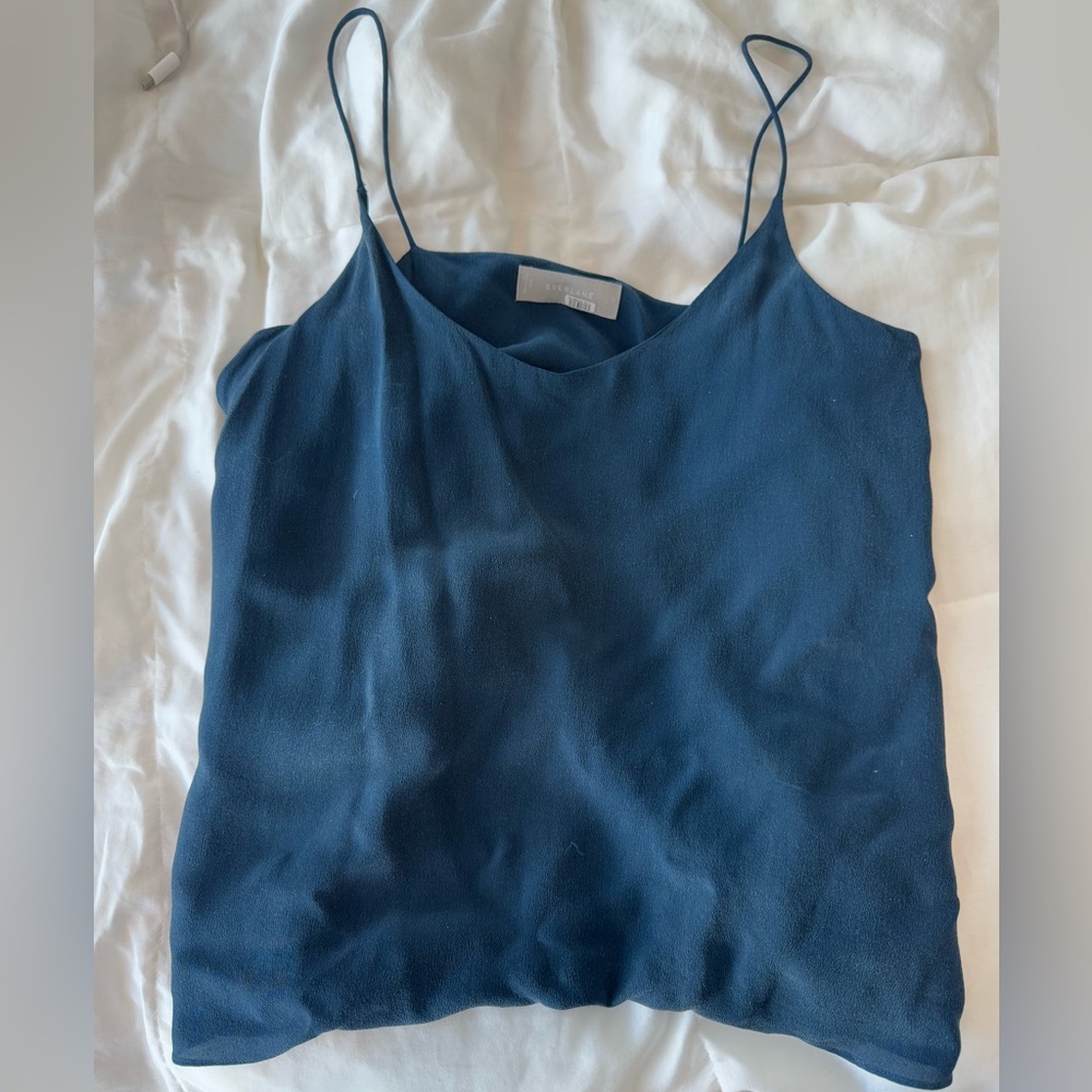 Everlane Dark Navy Silk-Blend Camisole